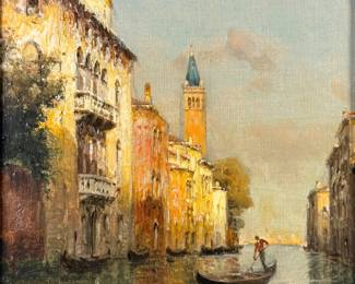 Antoine Bouvard "Venice" Oil on Canvas
