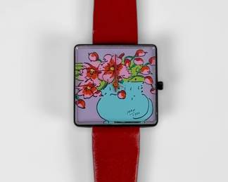 Peter Max "Blue Vase With Flowers" Watch
