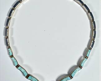 Calvin Begay Sterling Silver & Turquoise Necklace
