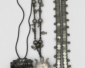 (3pc) South American Silver Necklaces
