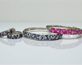 (2) Effy Sterling Bracelets & a Pair of Earrings
