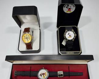 (3) Vintage Mickey Mouse Wrist Watches
