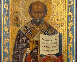 Antique Russian Icon of Saint Nicholas (D)
