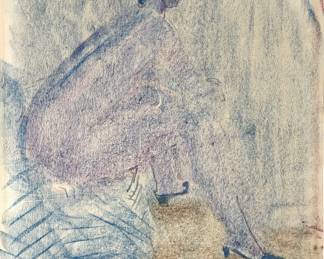 Milton Clark Avery 'Seated Nude' Pastel on Paper 1955
