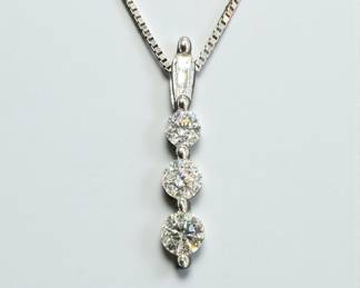 14K White Gold & Diamond Necklace
