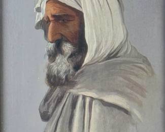 R. Trinidad 'Portrait of Middle Eastern Man' Oil Painting
