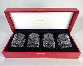 (4) Cartier Lead Crystal Whiskey Tumblers
