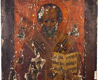 Antique Russian Icon of Saint Nicholas (E)
