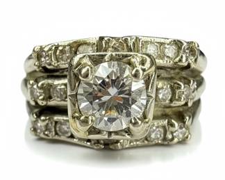 1/2 Carat Diamond & 14K White Gold Ring
