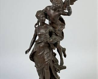 Mathurin Moreau "Allegory of Victory" Antique Bronze Sculpture

