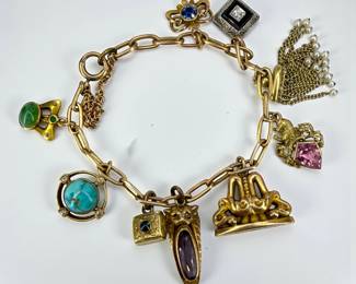 Antique Victorian Gold Charm Bracelet
