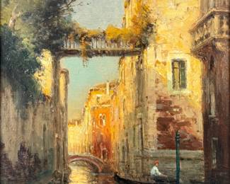 Antoine Bouvard "Venice" Oil on Canvas
