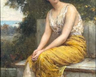 William Oliver 'Seated Woman' Oil On Canvas
