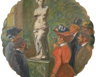 Augustin Grass-Mick "La Venus De Milo Epluchee" Gouache On Paper
