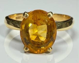 14k Gold and Citrine Ring

