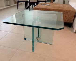 Glass coffee side table