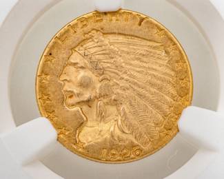 Lot 29
1926 $2.5 Indian Head Gold Coin