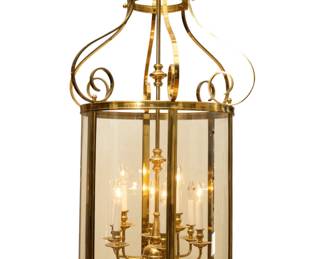 Lot 16
Georgian Style Brass and Glass 12 Light Entryway Hall Lantern 20th C.