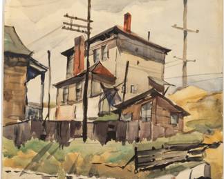 Lot 1015
Attributed to Edward Hopper (American, 1882-1967) Watercolor on Paper, Ca. 1924, Gloucester (House on a Hill)