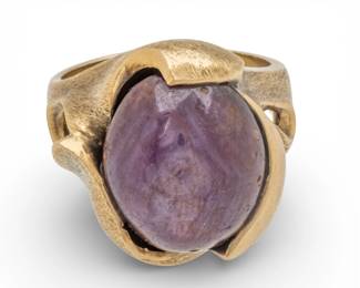 Lot 13
14K Yellow Gold 8ct Star Sapphire Ring, Size 7 1/2