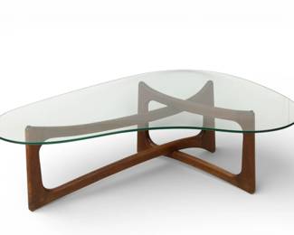 Lot 1058
Adrian Pearsall (American, 1925-2011) for Craft Associates Walnut and Glass Top Bowtie Coffee Table