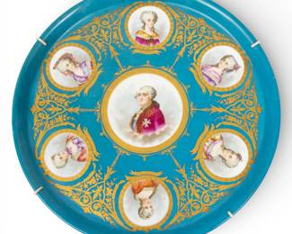 Lot 48
Sevres (French) Porcelain Charger 19th.c., 'Louis XVI and His Royal Court', Dia. 18"