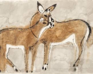 Lot 1003
Charles Culver (American, 1908-1967) Watercolor on Wove Paper 1949, 'Two Deer'