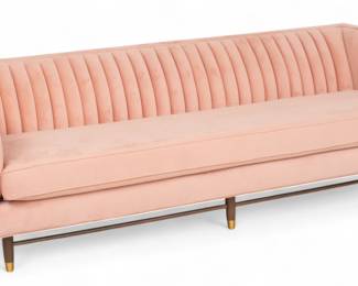 Lot 1057
Joybird Channel Back Pink Upholstered Chelsea Sofa