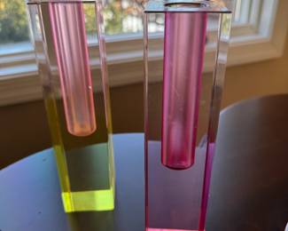 Lucite Candle Sticks