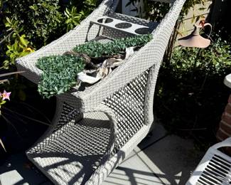 Faux Wicker Bar Cart