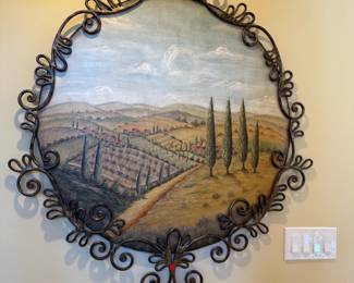 Decorative Painting with Iron Frame 49" tall x 40" wide
