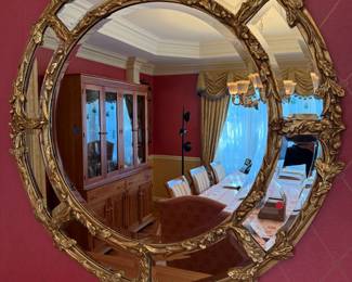 Large 43" round Gold Mirror