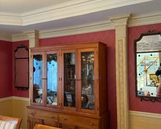 Cherry Wood Dining Set by Harden Cabinet 64" long x 19" deep