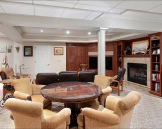 Round Table and 4 Club Chairs