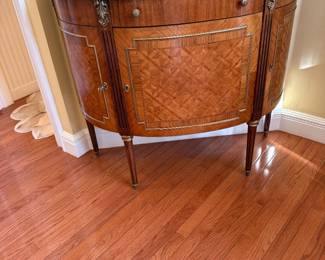 Demilune Cabinet with Marble Top by Decorative Crafts