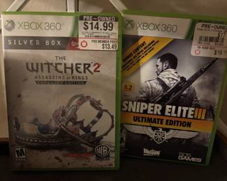Xbox Games The Witcher Assassins of Kings Enhanced Edition Silver Box and Sniper Elite Ultimate Edition