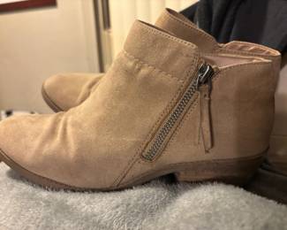 Womens Tan Suede Ankle Boots with Side Zipper  Sam Edelman Packer