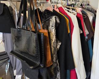 Womens Handbags and Clothing Assortment