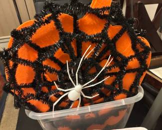 Halloween Pumpkin Spiderweb Decoration