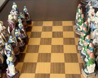 Hand Carved and Painted Chess Set. Celtics & Vikings
