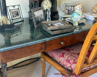 Marble top Desk , Wrought Iron legs
