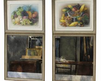 Trumeau Mirrors With Pastel Still Life