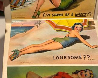 Vintage pin-up Postcard set