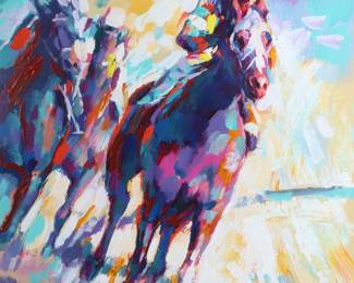 Nicola Simbari (Italian, 1927-2012) Oil on paper