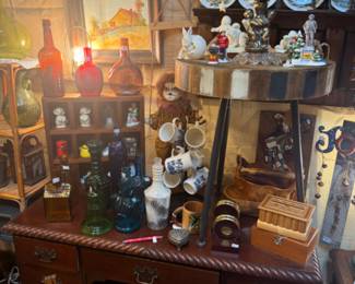 mugs, art, glass decorative bottles