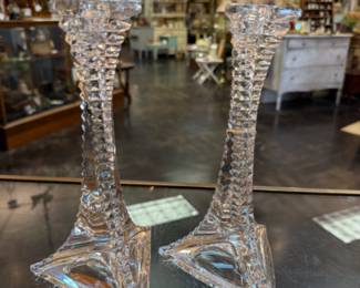 Vintage  lead crystal candlesticks by Crystal Glass Industries 