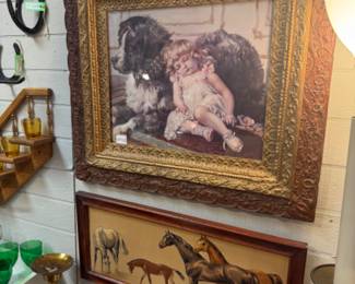 vintage framed art pieces