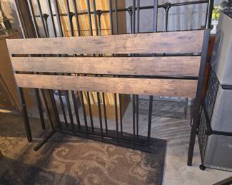 Barnwood style queen size bed frame and headboard