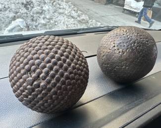 19 century lawn bowling with nail decorations, French