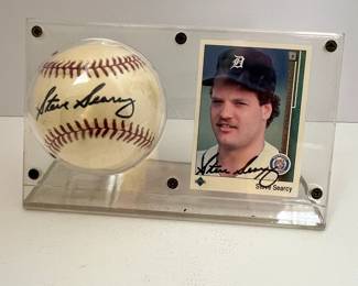 Steve Searcy Signed Baseball and Card